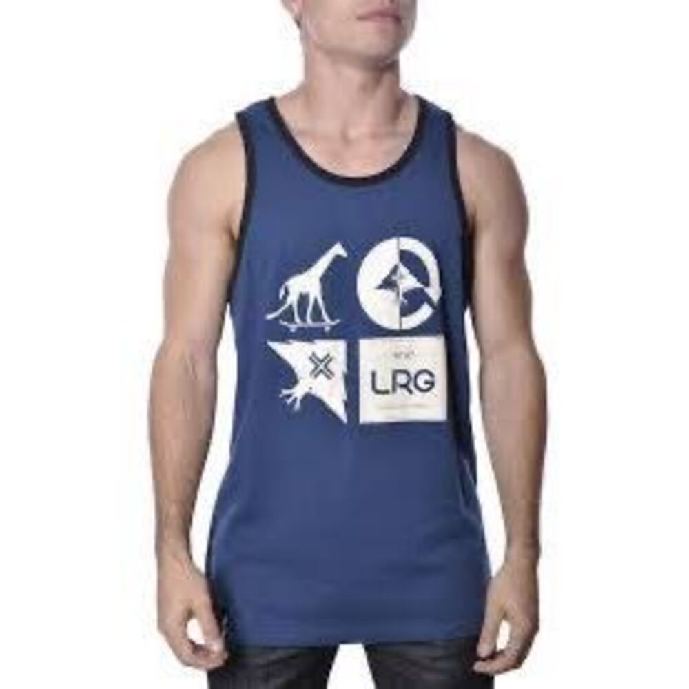 LRG Men's Blue Graphic Tank Top